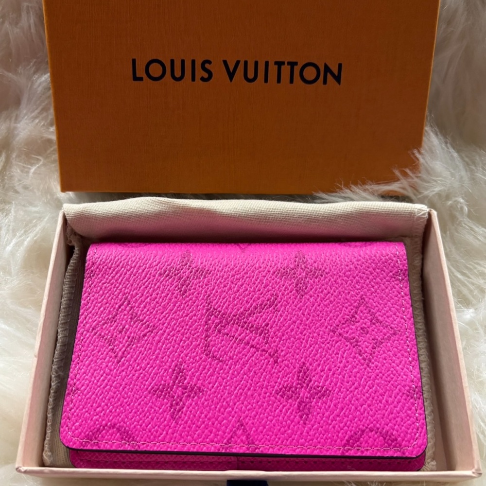 SOLD! Brand New Louis Vuitton O DE Poche NM Tgrama Fush Pink Wallet